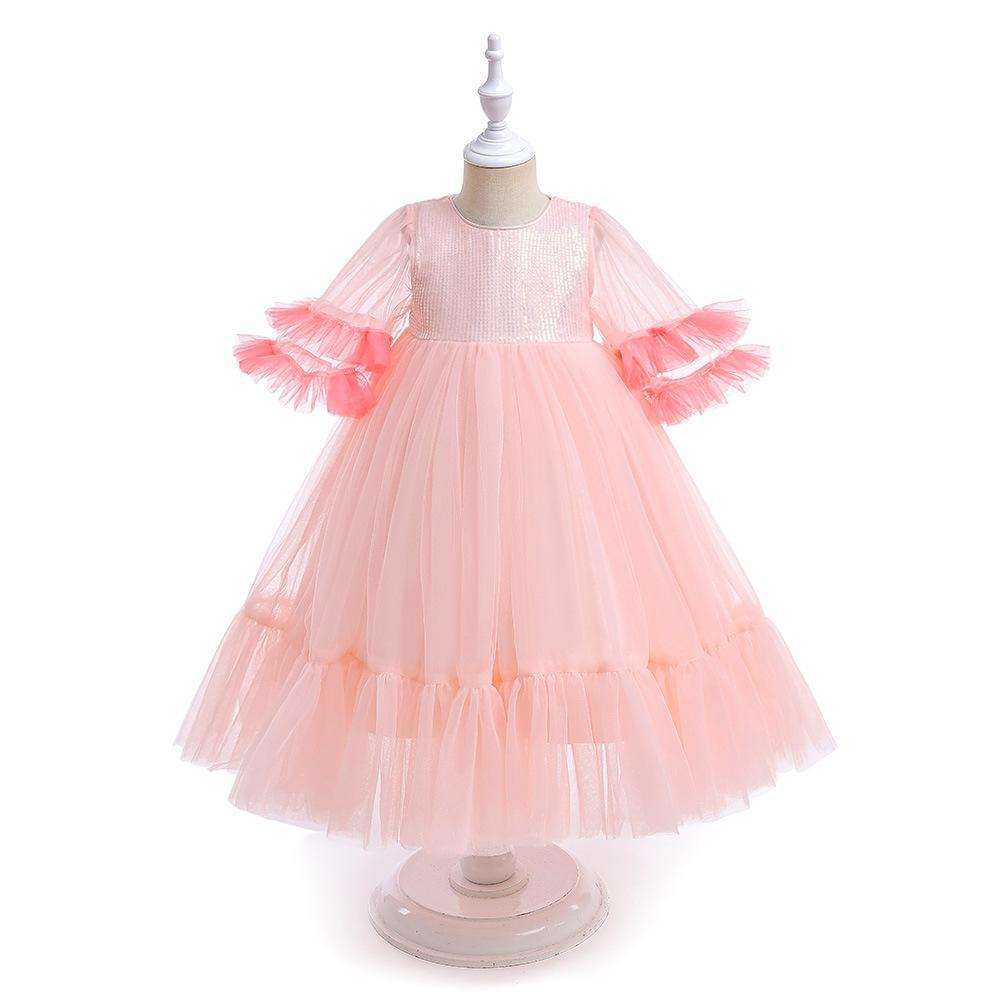 2024 nuevas niñas de malla puffy princesa vestido de ropa para niños vestido de estilo occidental vestido de los niños ropa de rendimiento image 7