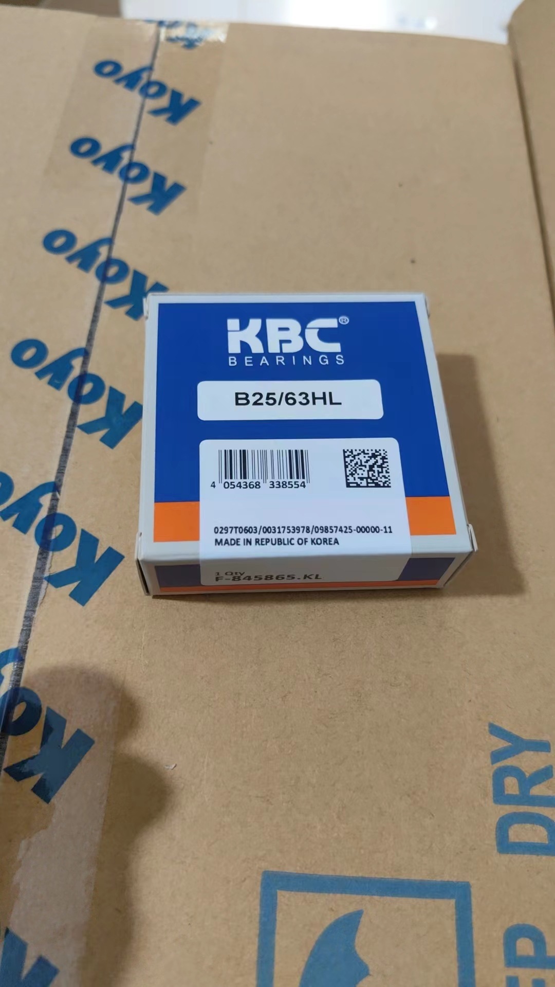 KBC深沟球轴承B25-63HL  KOREA轴承F-845865.KL
