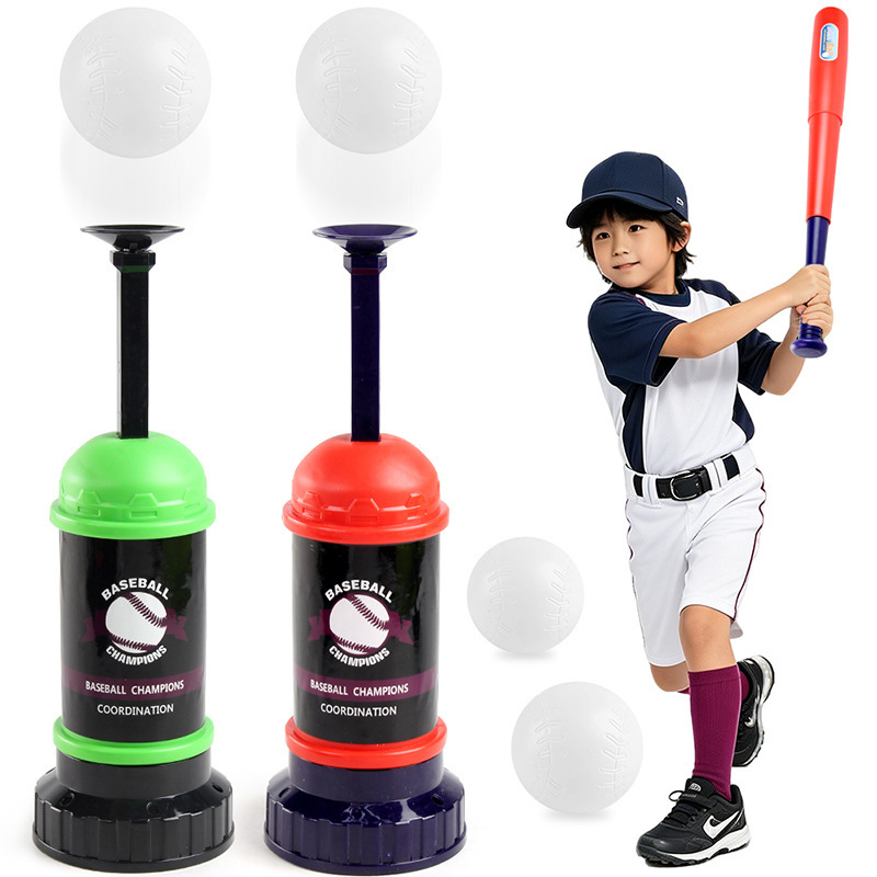 Transfronterizos infantiles ocio pedal lanzador de béisbol conjunto de entrenamiento interior y exterior máquina de béisbol juguetes deportivos