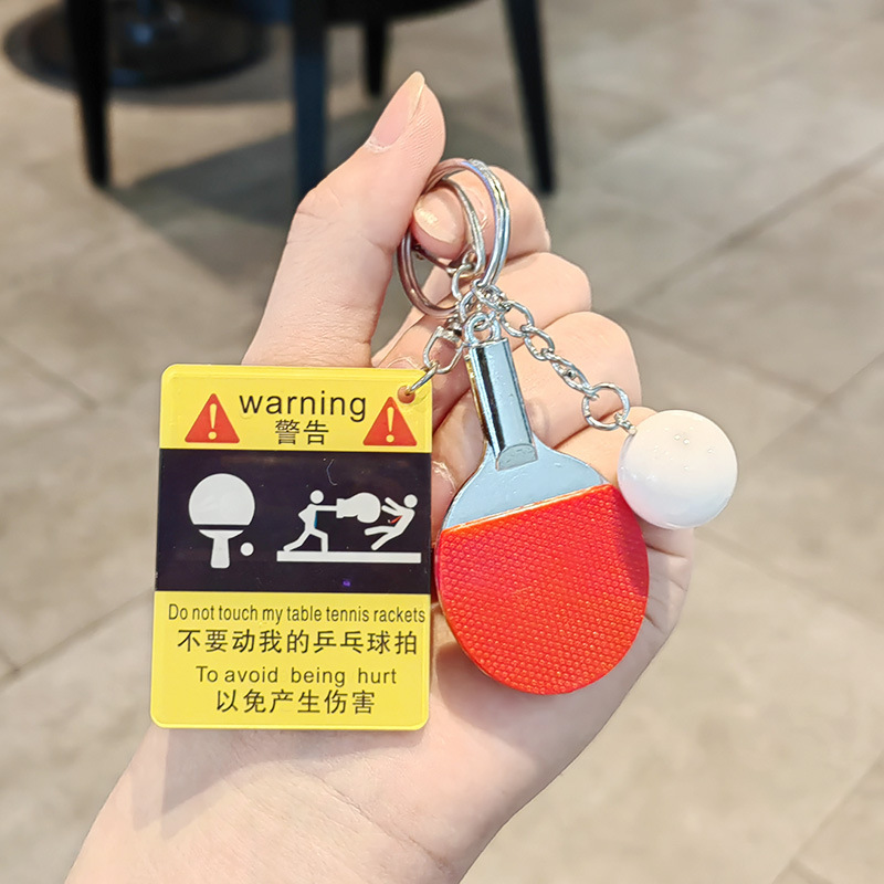 Boxing ping pong warning sign + big ping pong ball