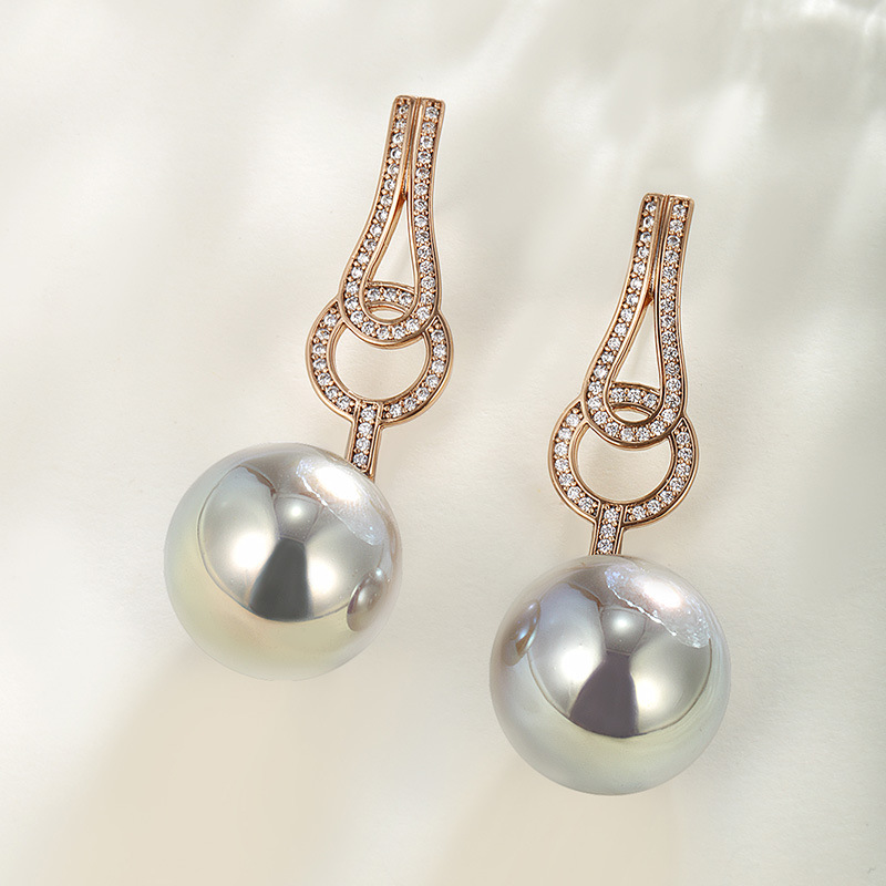 Xuping aleación de cobre galvanizado sirena princess imitación de perlas pendientes de verano de alto nivel nicho ligero de lujo pendientes de orejas mujeres
