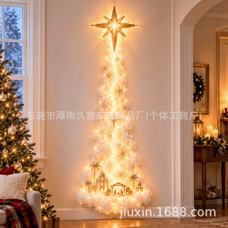 Decoración de Pared del Nacimiento Luminosa de Acrílico con Control Remoto para Hogar en Navidad