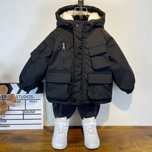 童装男童冬装棉衣外套2025新款儿童加绒加厚棉服宝宝时髦棉袄上衣