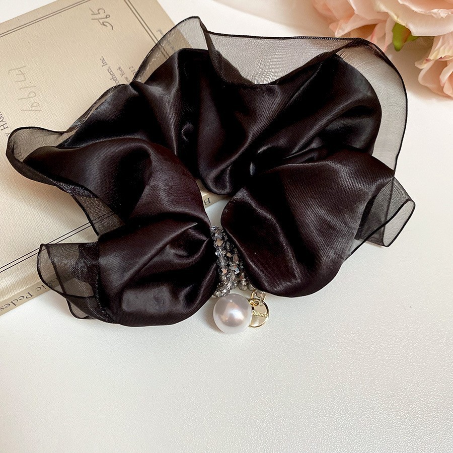 Encaje lazo para el cabello de intestino grueso de doble capa ins coreanos cuerda para el cabello de intestino grueso fresco y dulce en la parte posterior de la cabeza accesorios para el cabello femenino