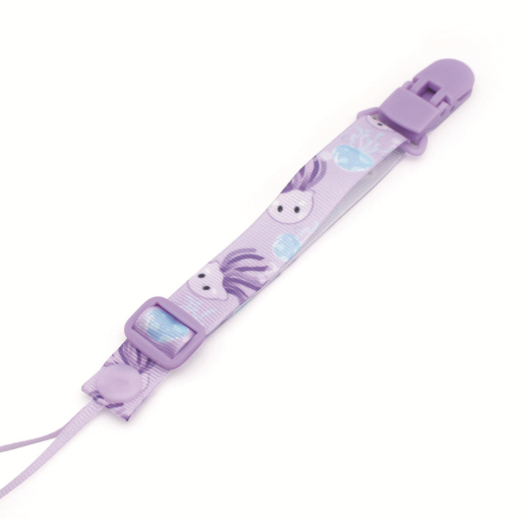 Chupete de dibujos animados con cinta de dientes bebé chupete hebilla ajustable juguete anti-perdida con clip de chupete