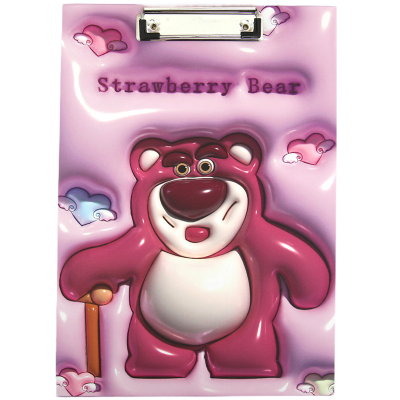 Portapapeles expandible A4 con diseño de oso fresa, bloc de notas para estudiantes, carpeta de documentos, portapapeles multifuncional.