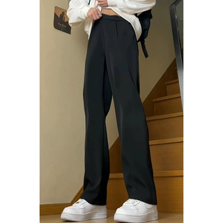 原创黑色直筒西裤男2024春季潮牌重磅垂坠感宽松cleanfit休闲长裤