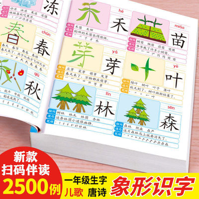 識字大王2500例有聲伴讀識字書彩圖注音版幼小銜接幼兒園壹年級