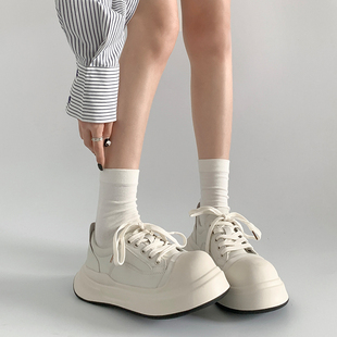 2025 New Ugly Cute Height-Increasing Mickey Black and White Chunky Sneakers for Women Versatile Casual Sports Platform Shoes Spring