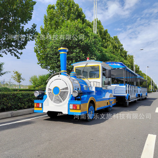 Large Outdoor Electric Fuel Sightseeing Train in Scenic Spots Tourist Train Trackless Small Train Amusement Equipment Manufacturer