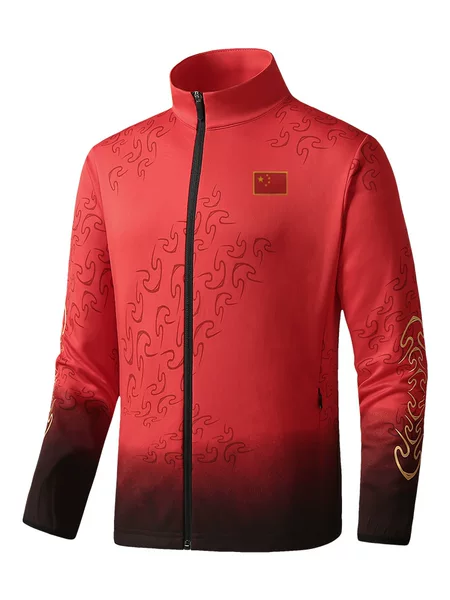 Spring and Autumn Chinese Team Award-Giving Uniforms, Sports Clothing, Coaches' and Children's Gradient Print Tops and Jackets, Custom Wholesale