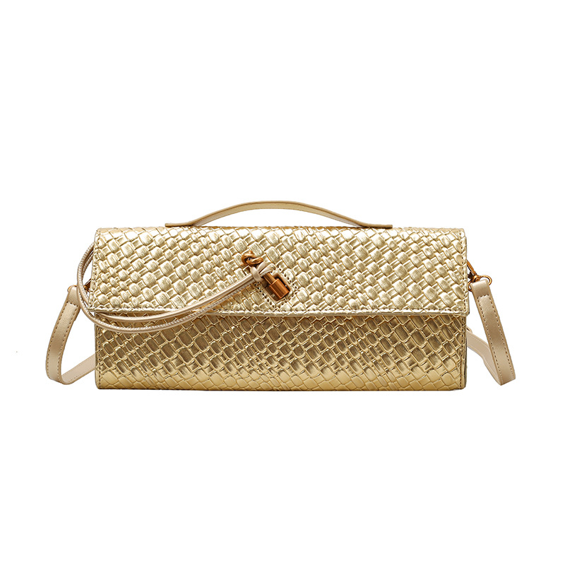 Bolso de alta calidad con textura 2025 verano nuevo bolso femenino bolso de hombro tejido retro bolso de mensajero de gran capacidad de moda