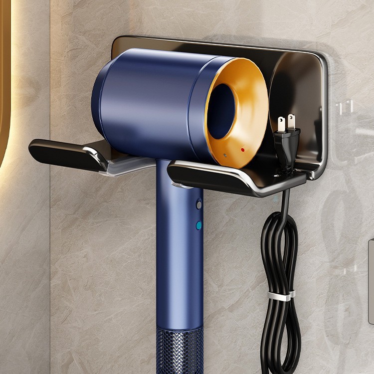 浴室化粧品ラックドライヤースタンドトイレガン灰壁掛けティッシュ収納棚ヘアドライヤー|undefined