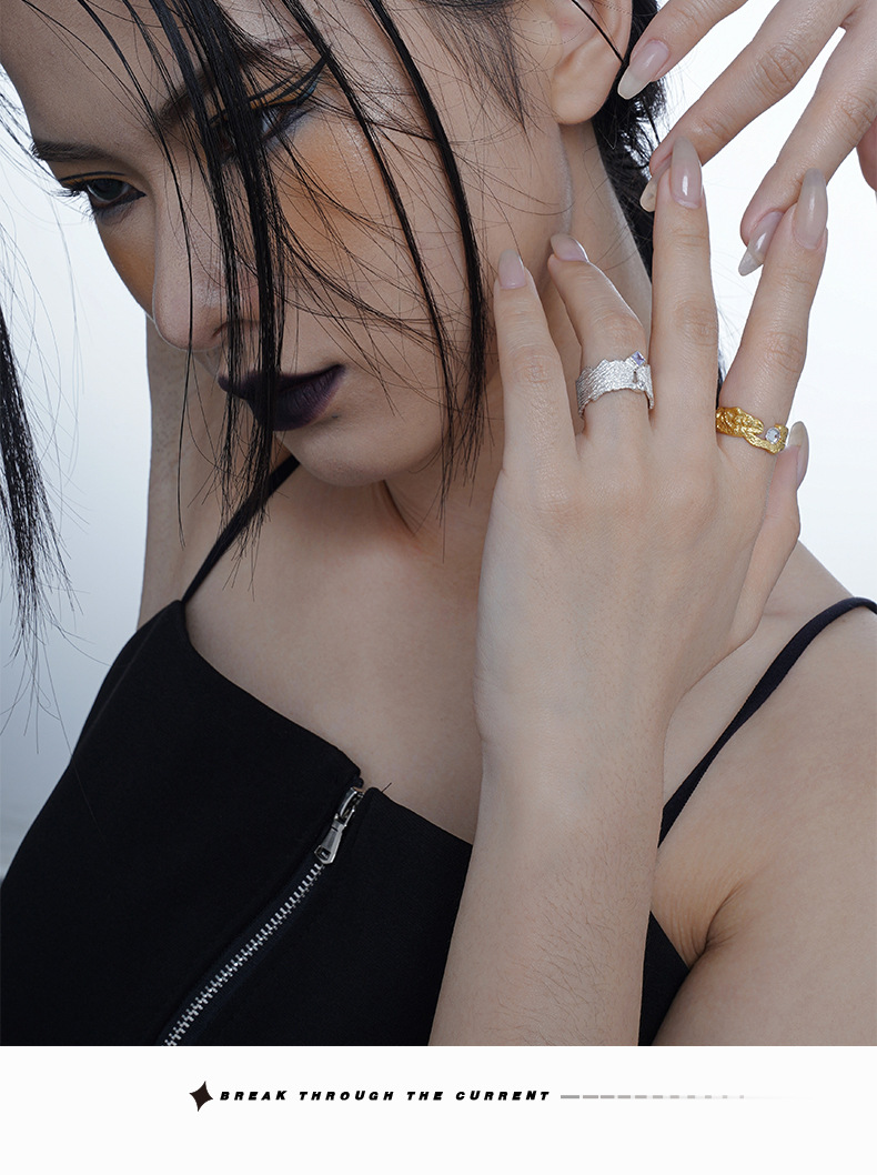 Fashion Geometric Sterling Silver Plating Zircon Open Ring 1 Piece