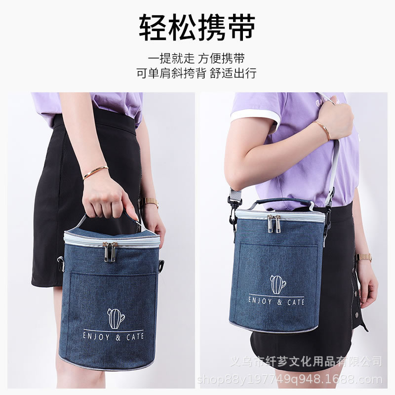 Bolsa de almuerzo de aislamiento bolsa de oficina bolsa de estudio bolsa de almuerzo bolsa de aluminio gruesa mano redonda