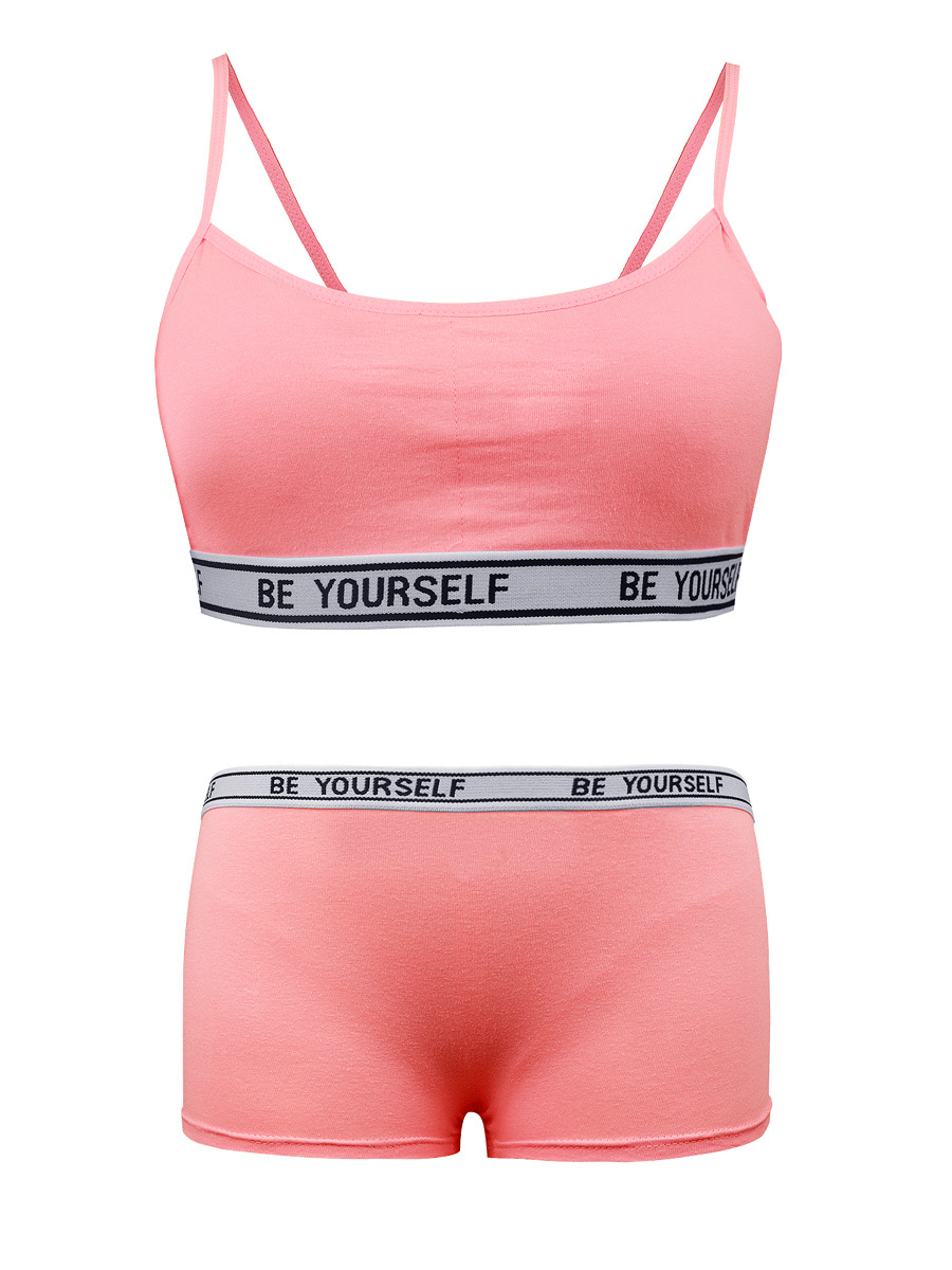 Sujetador de desarrollo para niñas, bragas, camisola cómoda de algodón sin anillo de acero, traje de ropa interior para niños de mediana edad 10-12