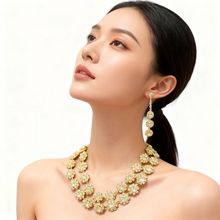 欧美跨境爆款项饰耳饰套装派对宴会珠宝饰品新娘婚礼水钻项链耳环