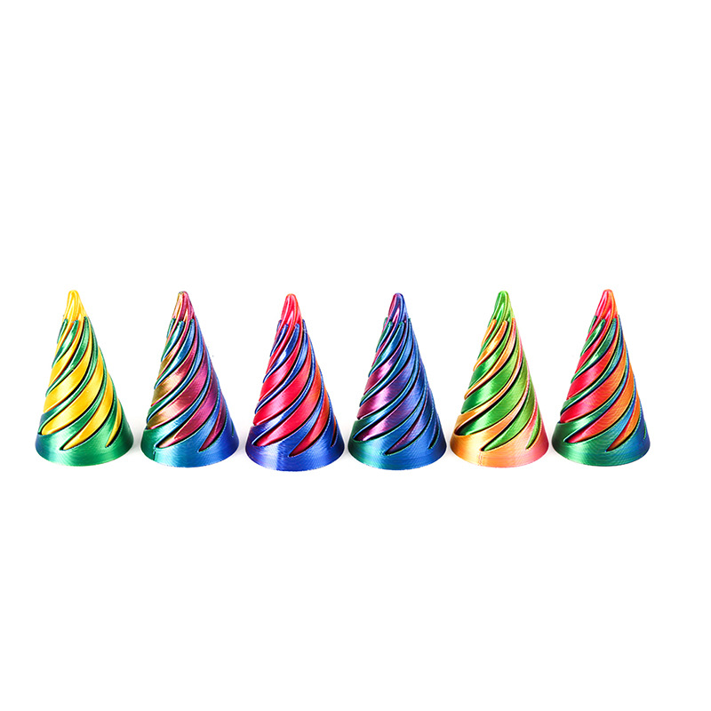 Impresión 3D descomprimir juguetes de espiral para niños rompecabezas desarrollo espiral estructura tridimensional punta de dedo juguetes de vórtice bicolor