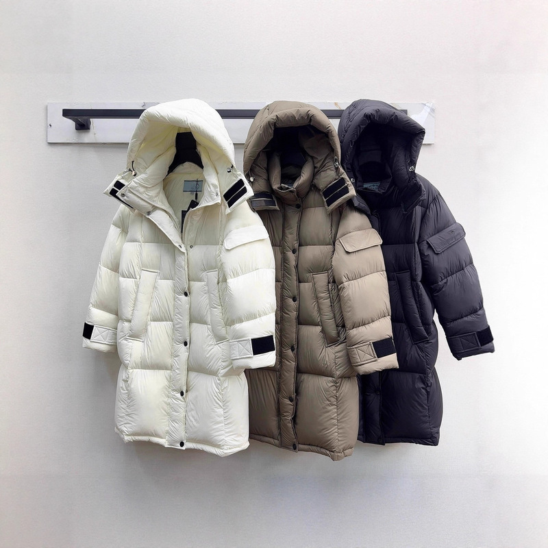 Casual, Comfortable, Fashionable, Badge Pocket, Long-Sleeved, Straight, Slimming, Stand-Up Collar, Hooded, Long Bread Jacket, down Jacket Casual, Comfortable, Fashionable, Badge Pocket, Long-Sleeved, Straight, Slimming, Stand-Up Collar, Hooded, Long Bread Jacket, down Jacket