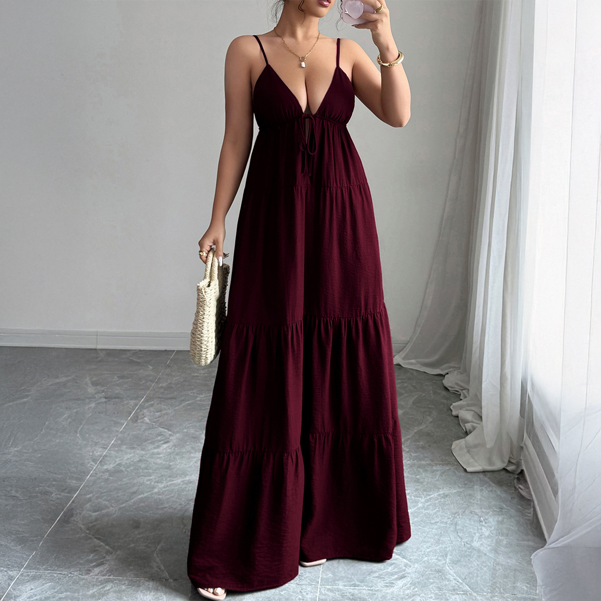 Women's Elegant Strappy Maxi Dress