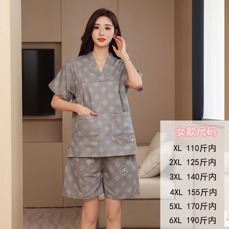 竹の綿の質の汗蒸し服の女性の新型の大きいサイズのスーツの足の治療の家庭服のパジャマのマッサージの入浴する男性の浴衣|undefined
