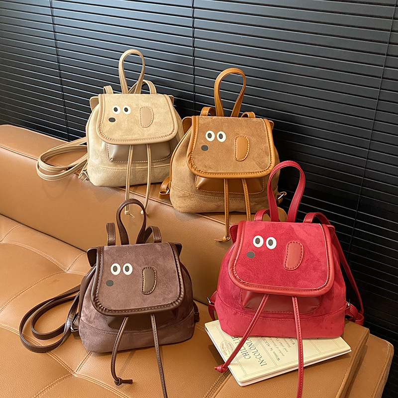 Mochila para niños y perros lindos 2025, mochila para bebés coreanos retro de dibujos animados otoño y invierno nueva mochila para niños