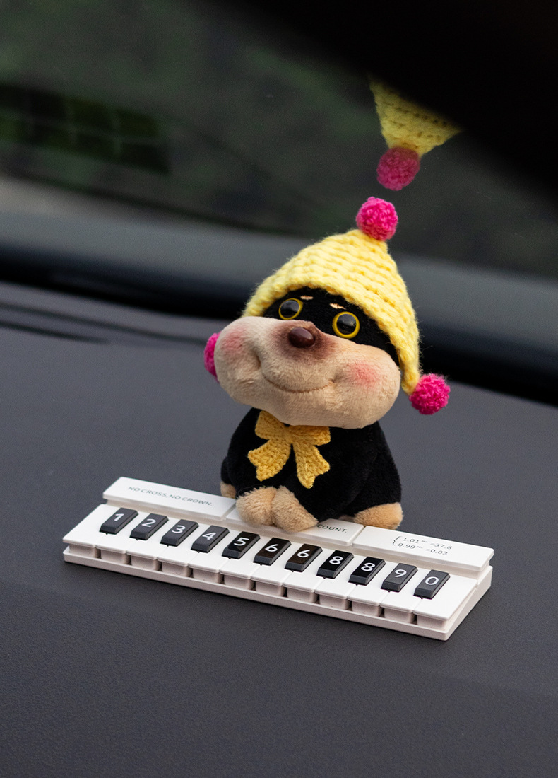 Gulu Handmade Original Bee Dog Girls' Temporary Parking Number Plate - High-End Creative Car Moving Phone Number Sign