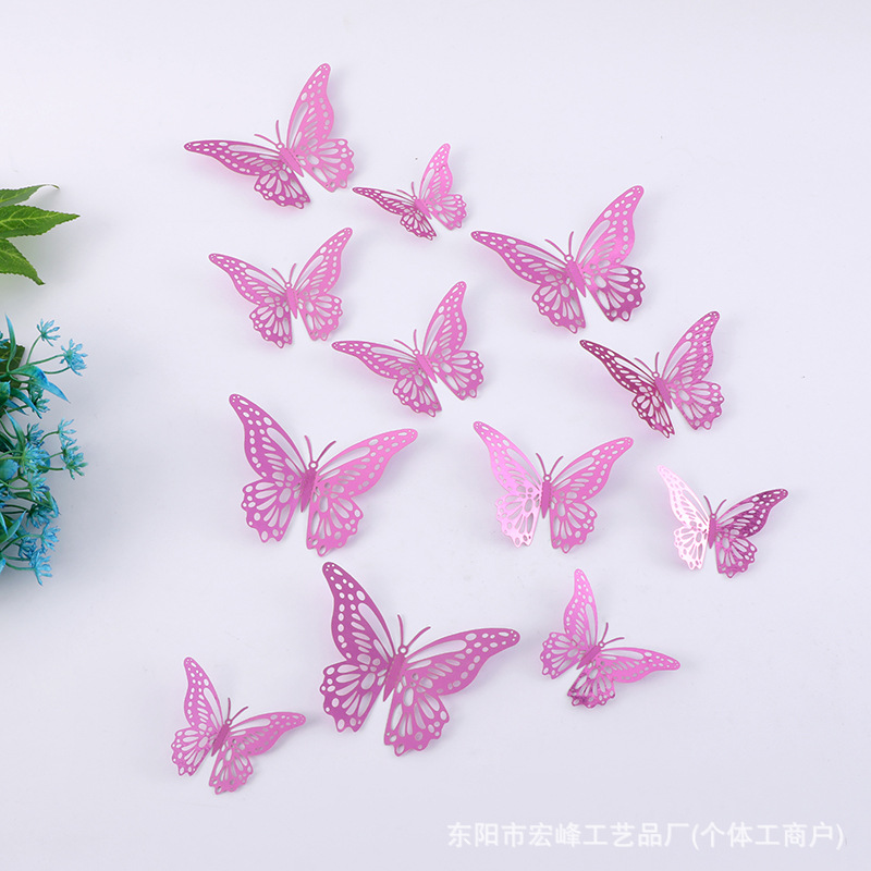 Pegatinas de pared de mariposas, pegatinas de mariposas huecas tridimensionales, pegatinas de decoración del hogar minimalistas modernas