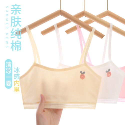 Girls' underwear, small vest, developmental period, primary school students, 10 years old and 12 years old, older children, girls, inner wear tube top, pure cotton, summer