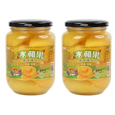 黄桃罐头批发水果新鲜罐头食品510gX2/4瓶水果罐头混合网红现货|ms