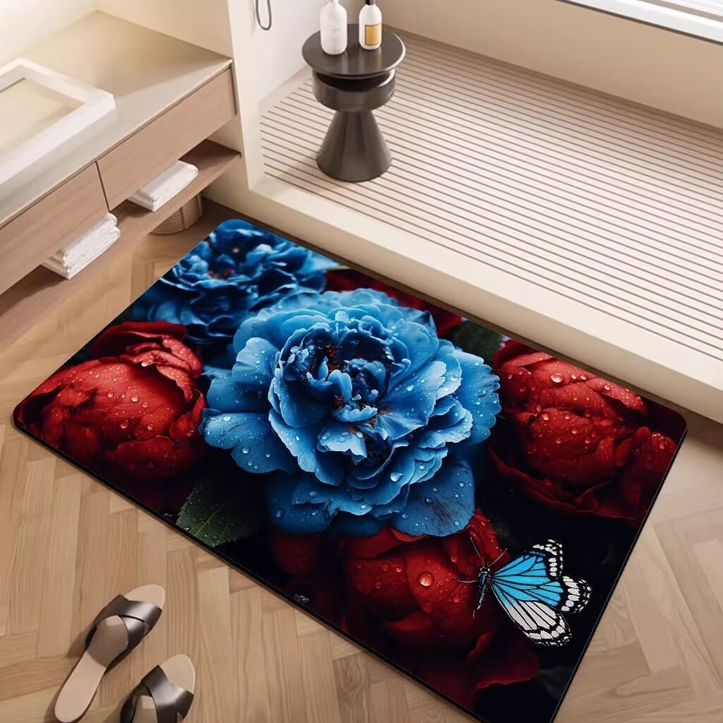 3d Flower Bath Rug Non-slip Absorbent Mat For Bathroom And Kitchen_voghion.com