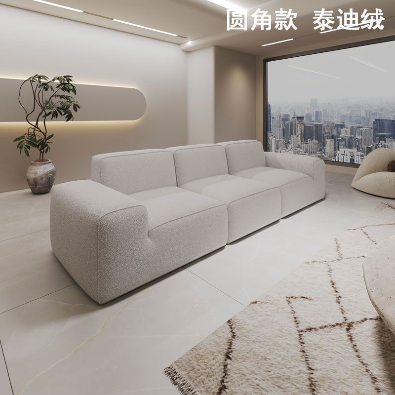 Vacuum Compressed Sofa Tofu Block Retro Corduroy Fabric Big Black Cow Pure Sponge Frameless Living Room Simple