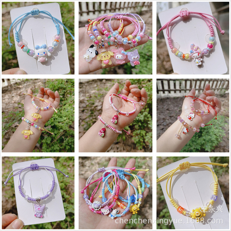Cartoon-Style Bracelets for the Dragon Boat Festival, Colorful String Bracelets for Students and Best Friends, Red String Gifts for Children on Children's Day