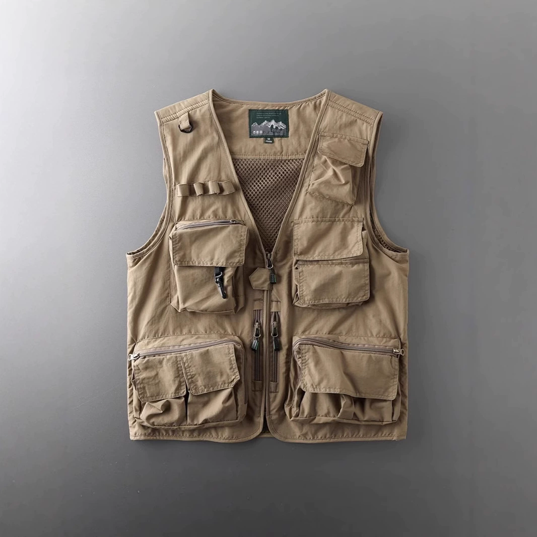 Бюджетный авиаперевозчик, незаменимый рыболовный жилет для мужчин, летняя функциональная тактическая рабочая одежда с несколькими карманами для фотосъемки.