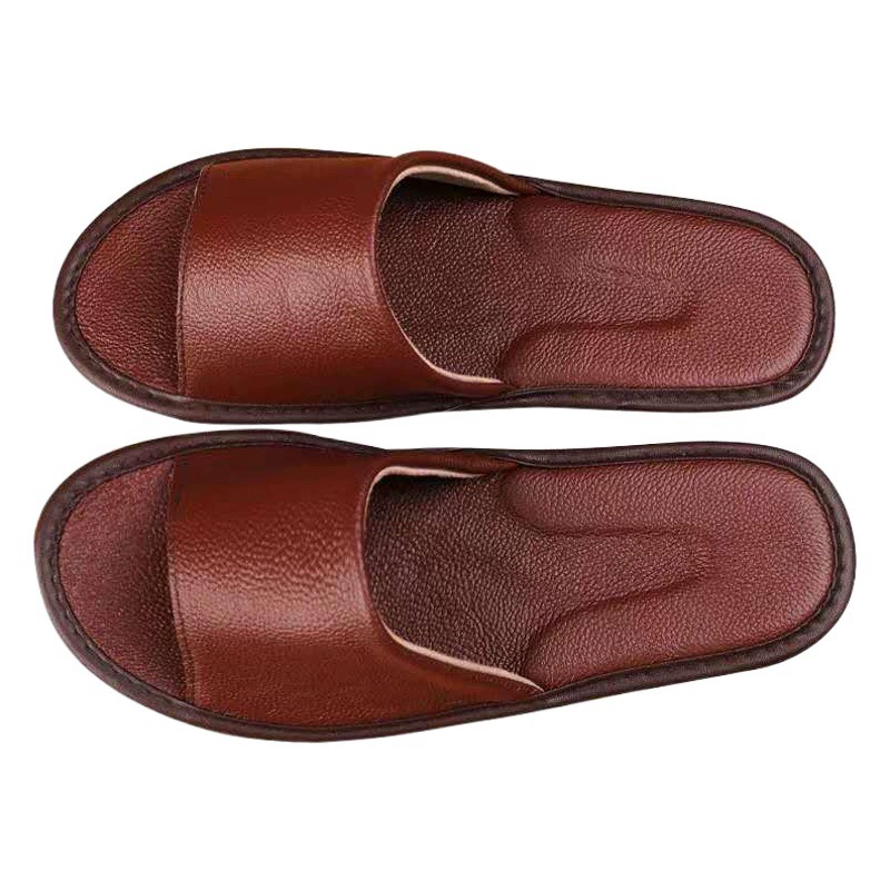 Нескользящие тапочки для дома Кожаные тапочки Домашние Нескользящие домашние шлепанцы Four Seasons Кожаные тапочки Домашняя оптовая продажа