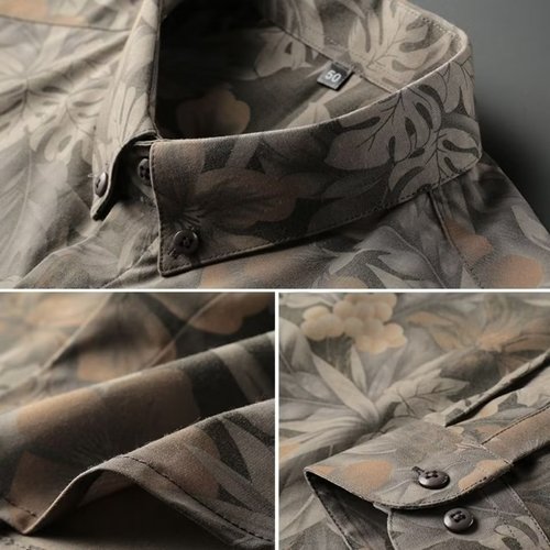 AliExpress Plus-size Men's Short-sleeve Shirt for Chubby Guys Summer Thin Printed Top for Oversized & Relaxed Fit, Trendy Style