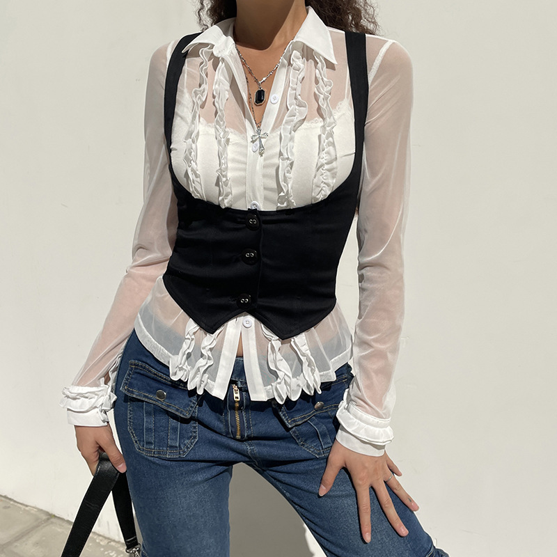 2025春夏欧美纯色外搭束腰马甲背心女跨境无袖修身新款时尚上衣女|undefined