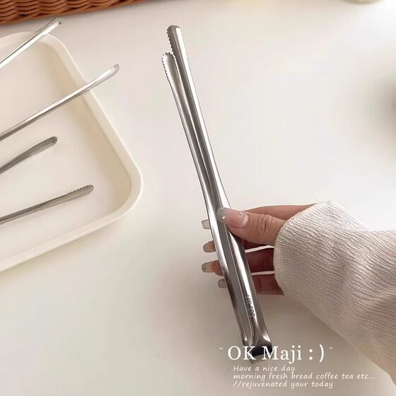 304 Stainless Steel Food Clip Food Clip Kitchen Fried Steak Clip Korean Barbecue Clip Long Meal Clip Food Clip