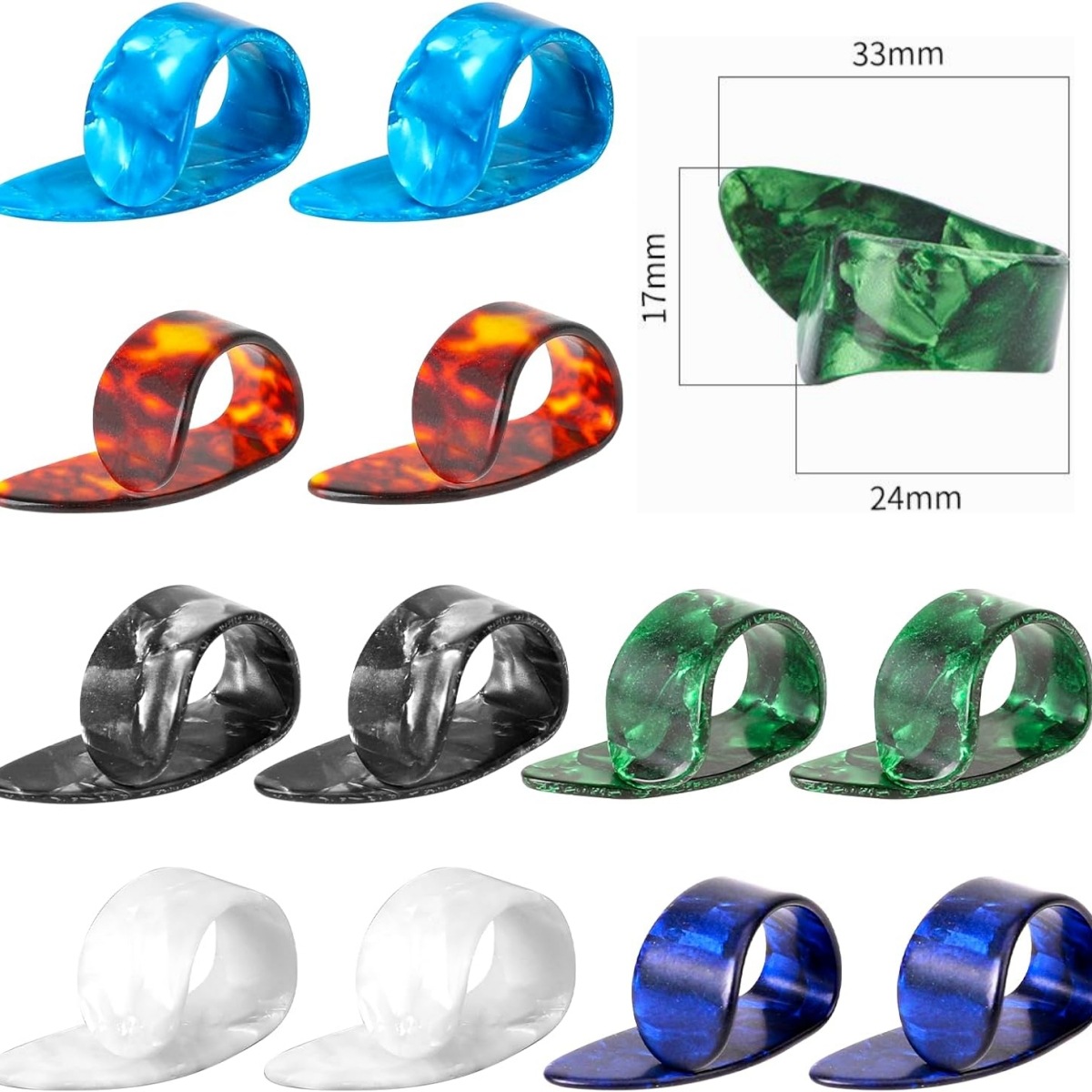 12 juegos de color fijo de la cubierta del pulgar