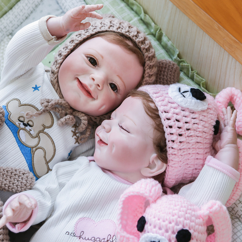 22 pulgadas rebornApril simulación bebé renacido muñeca suministro de comercio exterior WISH AliExpress entrega de una sola pieza