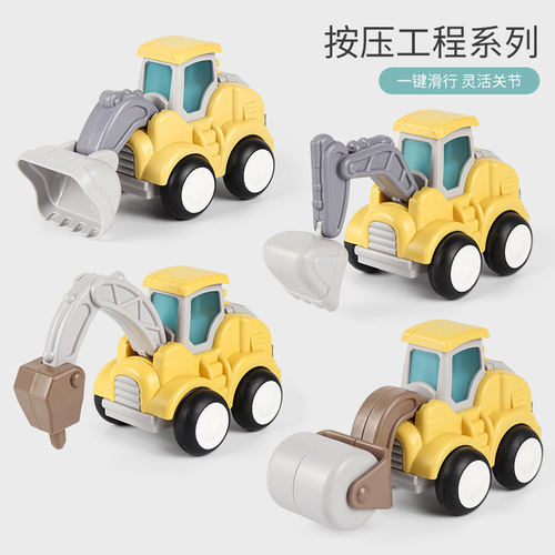 Cross-border children's push back engineering vehicle model simulation inertial excavator bulldozer boy engineering toy vehicle