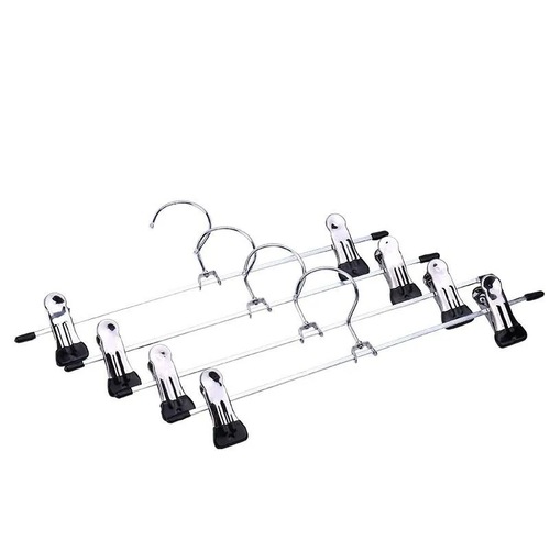 Metal trouser rack household trouser clip non-slip skirt clip wholesale trouser clip hanger seamless trouser rack with clip