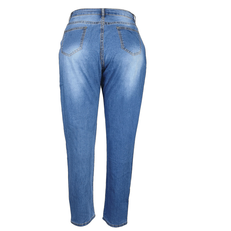 jeans ajustados con apliques de cintura alta de talla grande NSWL135045