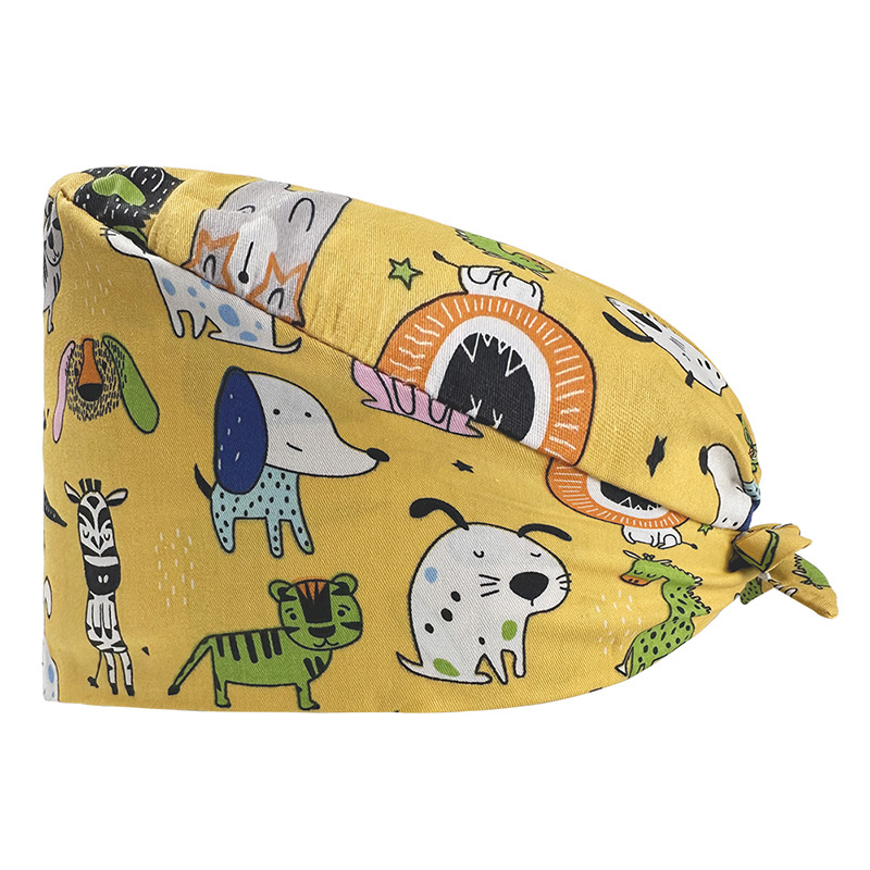 Nuevo lindo pequeño Panda de dibujos animados lindo patrón niña enfermera sombrero quirúrgico tapa de trabajo sombrero Tapa Protectora