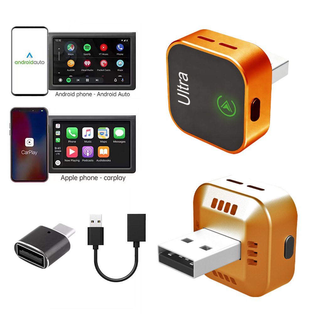 Cross-Border New Carplay Box Wired to Wireless Android Auto Two-In-One Adapter for Car Connectivity