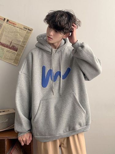 Heavyweight Hooded Sweatshirt for Men - Spring and Autumn Season, Trendy Brand, American Retro Style, Loose Oversize, Fleece Lined Casual Jacket Top
