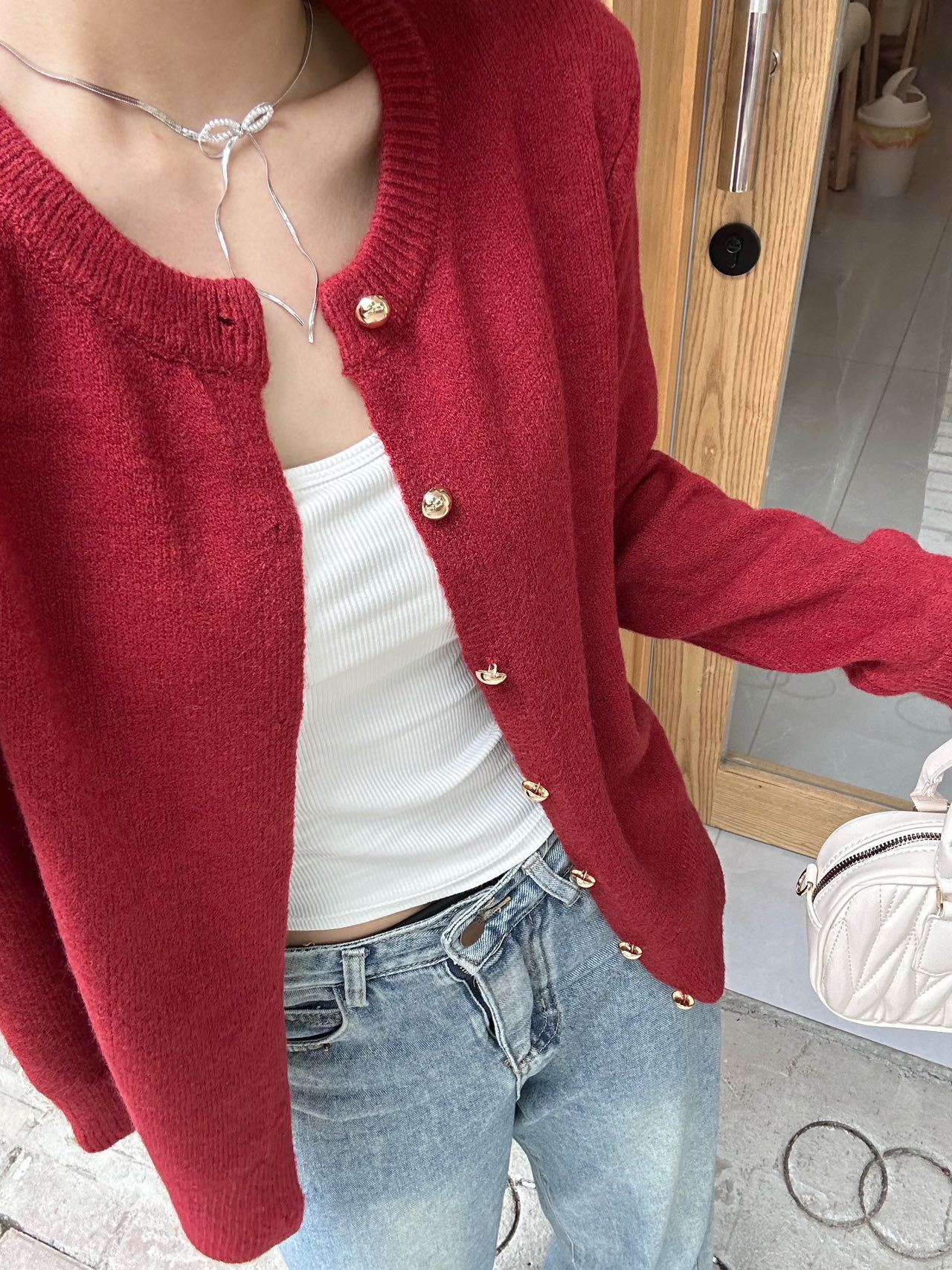 24 invierno Puyuan collar de pila multicolor suave jersey de punto cardigan abrigo