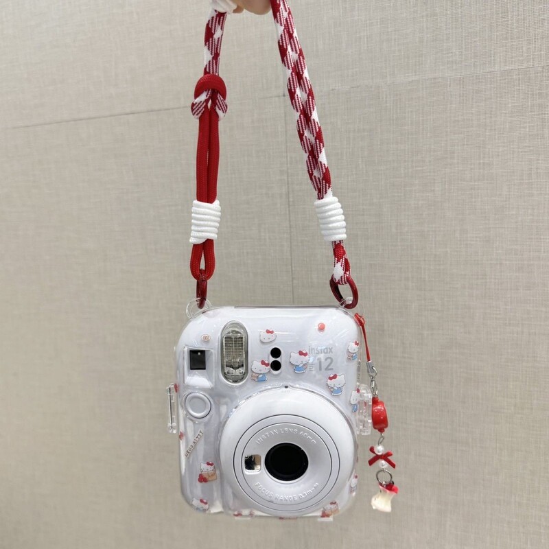 [Mini12 Transparent Case] Instax Crystal Case 11 Instant Hard Shell Camera Protective Case Case Chain
