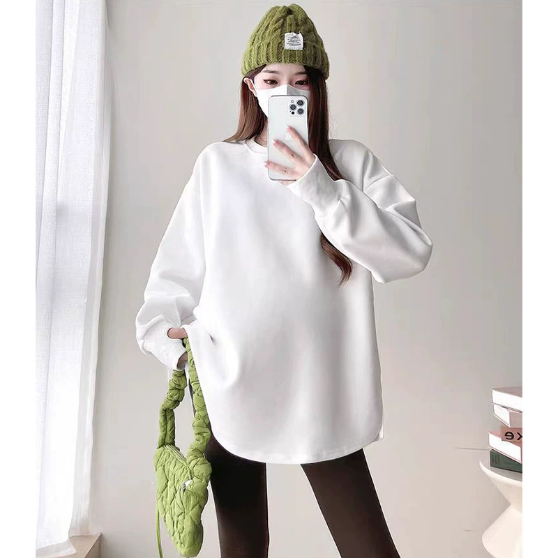 Теплая толстовка для беременных, зимний пуховик, оверсайз, plus size