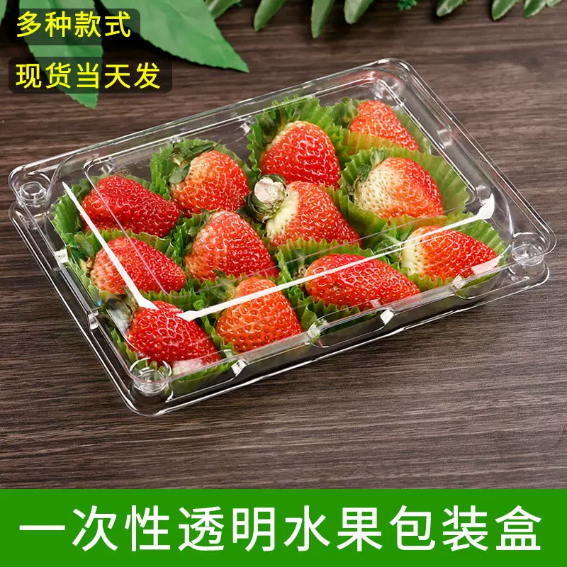 一次性草莓包装礼盒精品水果透明PET打包盒15粒带内托抗压盒子